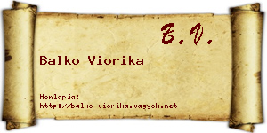 Balko Viorika névjegykártya